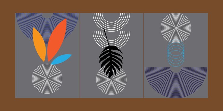Vector decoración de paredes de tema tropical de fondo abstracto minimalista