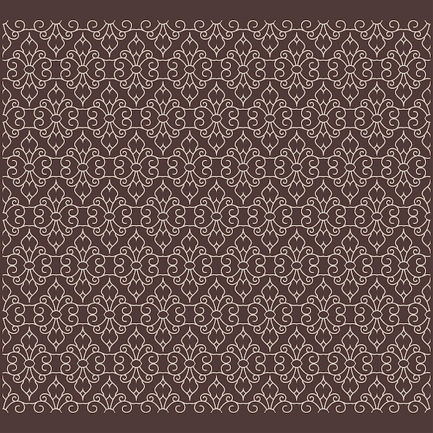 Decoración de patrón de damasco sin costuras Vector de ornamento floral vintage