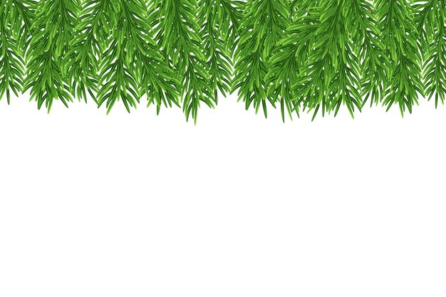 Decoración de ramas de abeto verde para navidad y año nuevo en un fondo transparente y blanco plantilla universal para volantes postales etiquetas de precios invitaciones vector de árbol de navidad sin trama