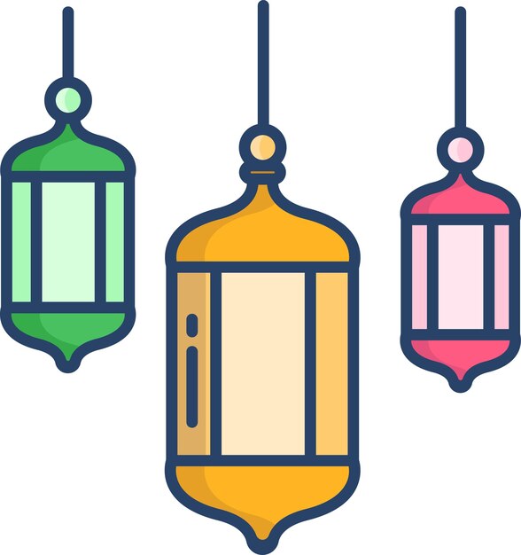 Decoración de Ramdan ilustración lineal en color