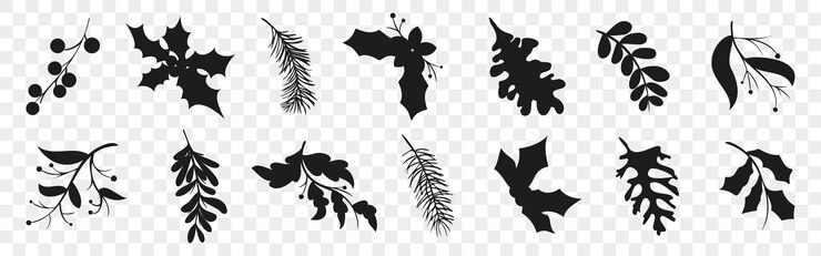 Vector decoración silhueta de rama de árbol de vacaciones de invierno silhueta de ramita de árbol de navidad