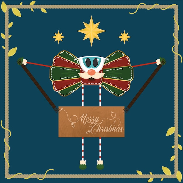 Decoración de tarjetas de Feliz Navidad Vector de dibujos animados