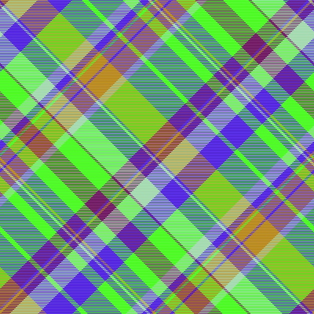 Decoración tela tartan a cuadros fondo hippie vector sin costuras ornamento navideño patrón textil comprobación textura en índigo y colores brillantes