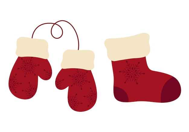 Decoración temática de Navidad Icon Celebración de Navidad con artes vectoriales de iconos lindos y simples