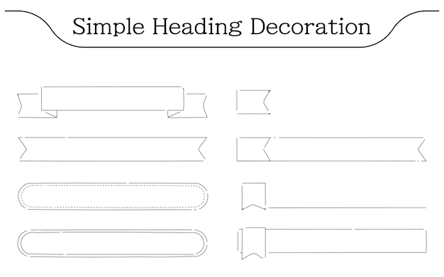 Decoración de título de estilo manuscrito simple, cintas, marcos, etiquetas, etc.