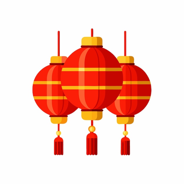 una decoración tradicional de lámparas chinas rojas