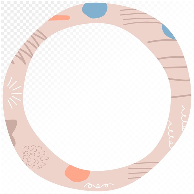 Decoración vectorial círculo abstracto con líneas y formas marco