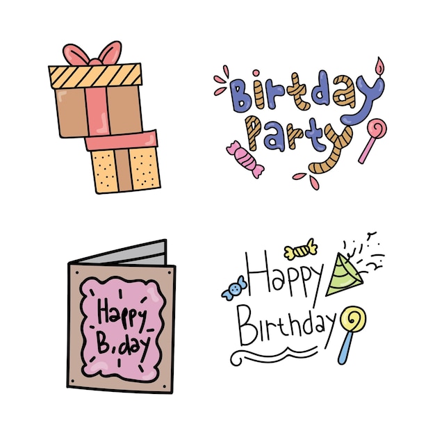 Decoración vectorial de elementos de cumpleaños