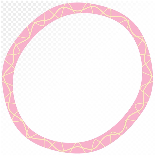 Decoración vectorial marco de círculo abstracto con líneas en zigzag
