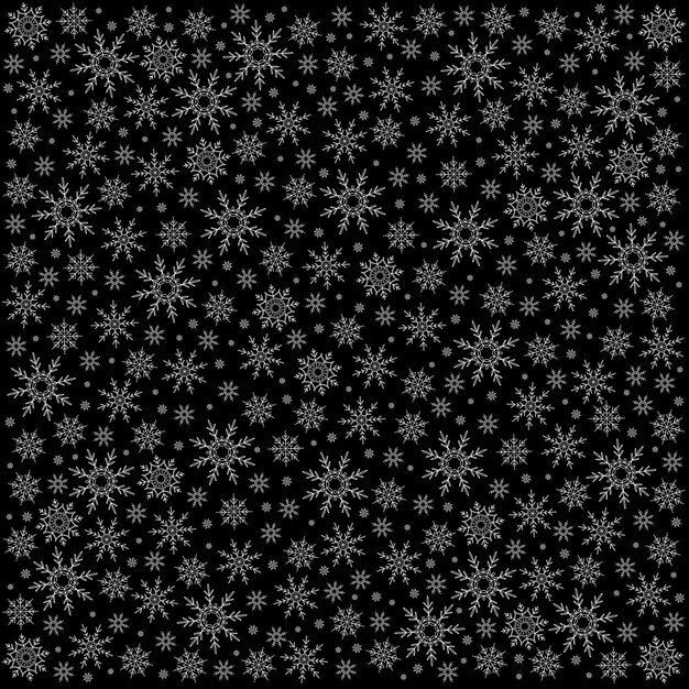 Decoración vectorial de nevadas de superposición negra y blanca
