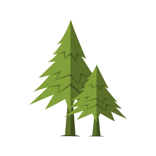 Decoraciones de árboles de invierno planas de vector libre