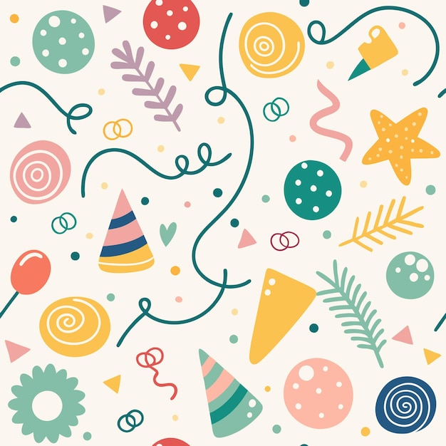 Decoraciones coloridas para fiestas Patrón sin costuras