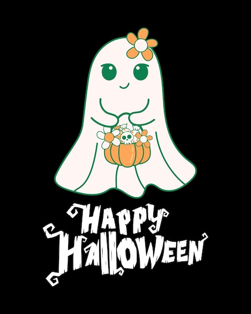 Decoraciones felices de Halloween Calabaza con diseño de camiseta fantasma