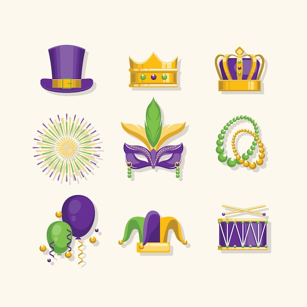 Decoraciones para la fiesta del Carnaval de Mardi Gras