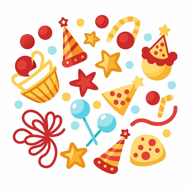 Decoraciones de fiesta coloridas para la celebración
