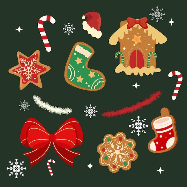 Decoraciones de galletas de Navidad para el año nuevo