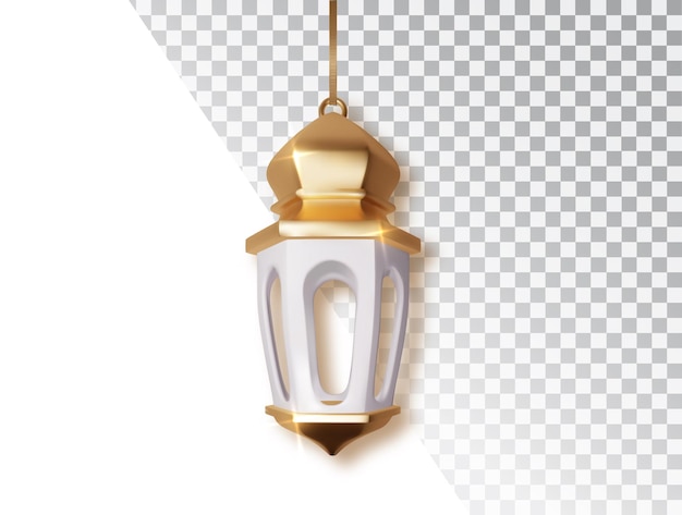 Decoraciones de linternas de Ramadán Colección de objetos islámicos realistas Lámpara brillante árabe aislada
