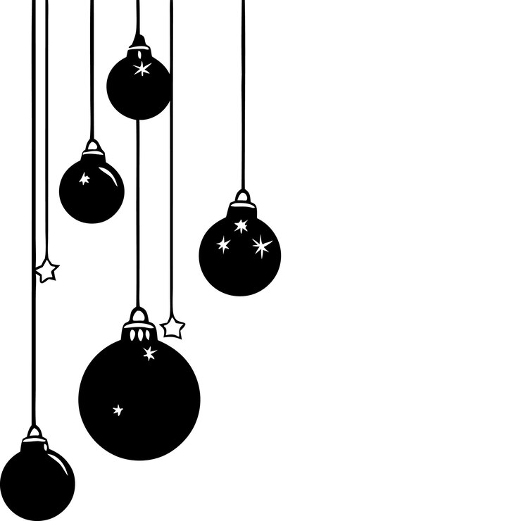 Decoraciones navideñas colgantes minimalistas diseño navideño de silueta negra