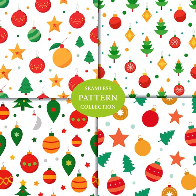 Decoraciones tradicionales de Navidad Patrón sin costuras Diseño de fondo