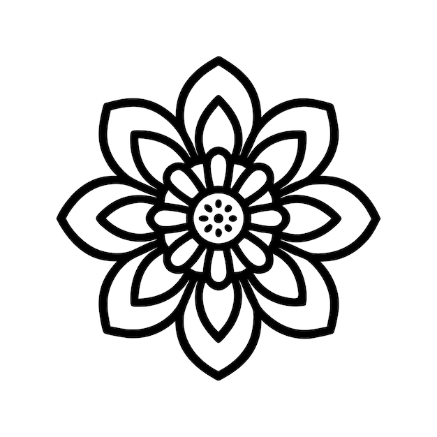Decorativa línea de flores arte ilustración impresión hermosa tela colorida flor vintage boda