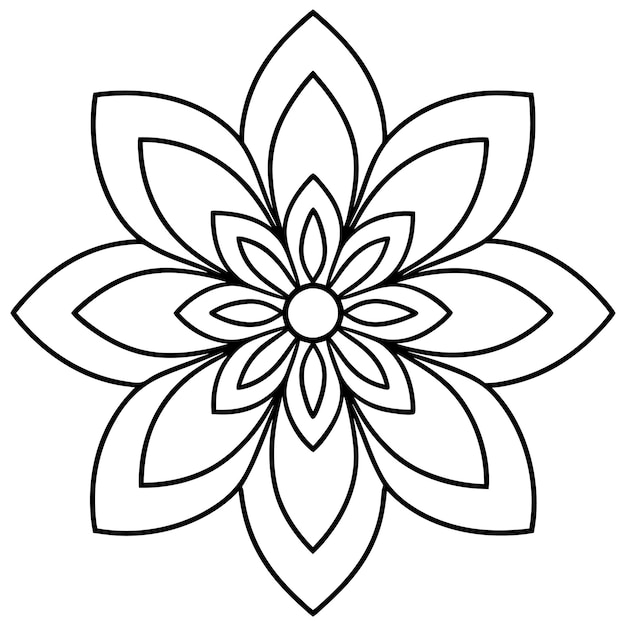Decorativa línea de flores arte ilustración impresión hermosa tela colorida flor vintage boda