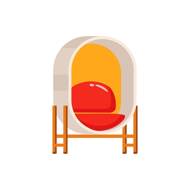Vector a decorative 2d style icon of luxury chair furniture