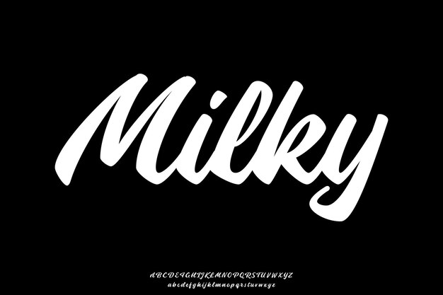 Decorative Milky Creative Vector Script Display Alfabeto Diseño de fuentes Ilustración vectorial