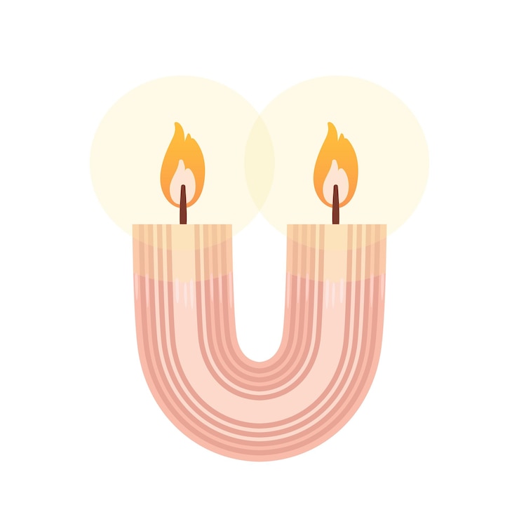 Vector decorative soy wax wavy curvy sculpture candle hygge boho aromaterapia bienestar y relajación