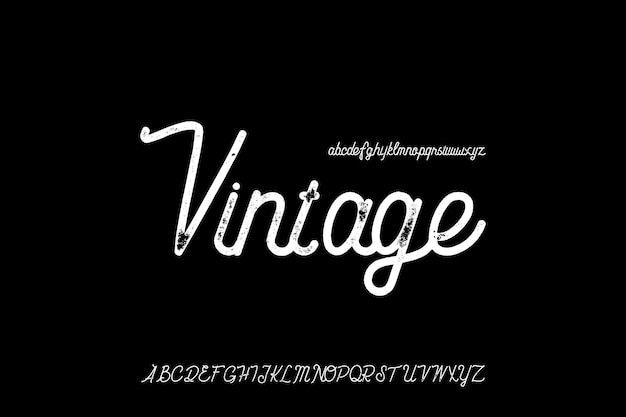 Decorative Textured Vintage Creative Vector Script Alfabeto Diseño de fuentes