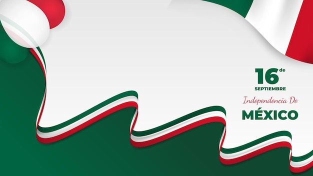 Decorativo 16 de Septiembre Independencia de México Saludo con espacio de copia