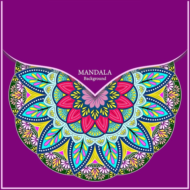 Decorativo colorido de mandala y hermoso arte floral