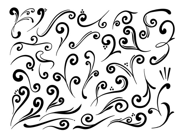 Decorativo de estilo Doodle con flores rizadas