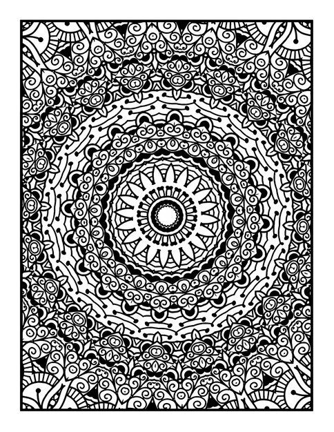 Decorativo floral mehndi estilo de diseño libro de colorear Ilustración de página dibujada a mano Patrón