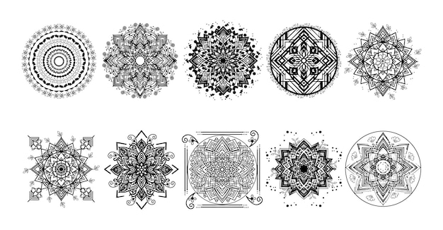 Decorativo de lujo dorado Vector de diseño de mandala lineal
