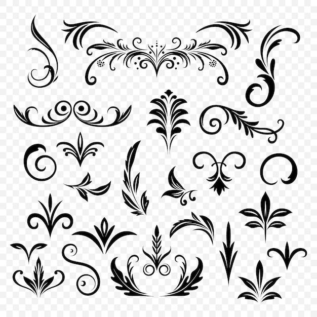 Decorativo vectorial Ornamento de filigranes Conjunto de cabeceras de venta Divisores de marco retro Elementos de diseño