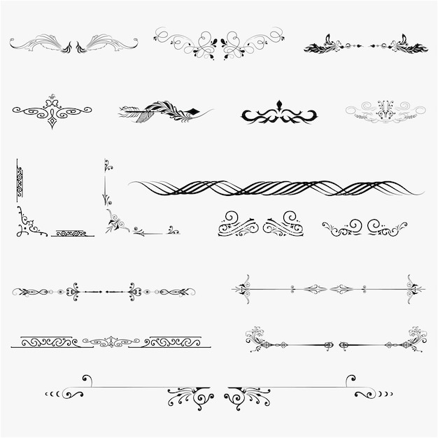 Decorativo vintage Elementos con una imagen de un diseño con la palabra caligrafía en él