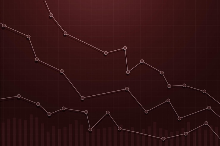 Vector decreasing stock market or rise of economy