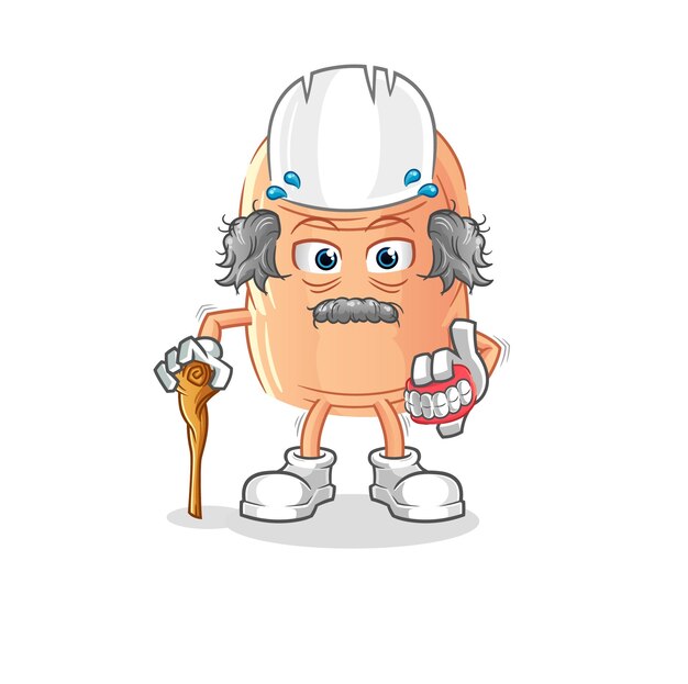 Dedo anciano de pelo blanco personaje vectorxA