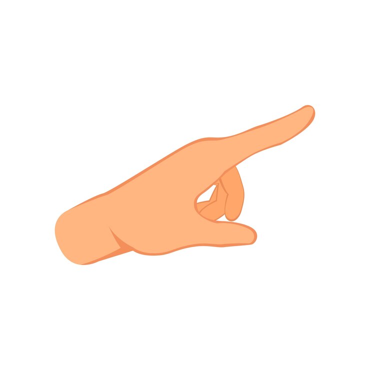 Vector un dedo hacia arriba o el conteo de números o el gesto de señalamiento concepto de diseño ilustración vectorial vista lateral