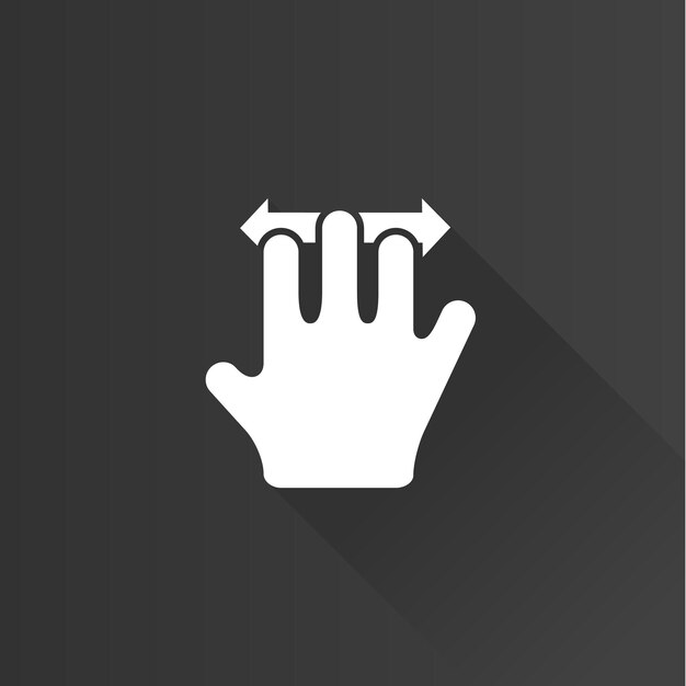 Dedo gesto plano color icono larga sombra vector ilustración