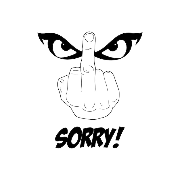 El dedo medio SVG Humor gráfico gracioso