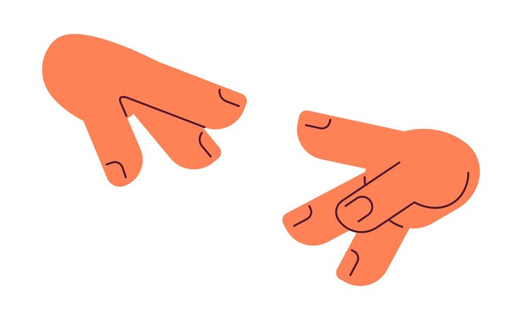 Vector los dedos que se juntan objeto vectorial de color semi plano trate de tocar icono de clip art de dibujos animados editable en fondo blanco ilustración de punto simple para diseño gráfico web