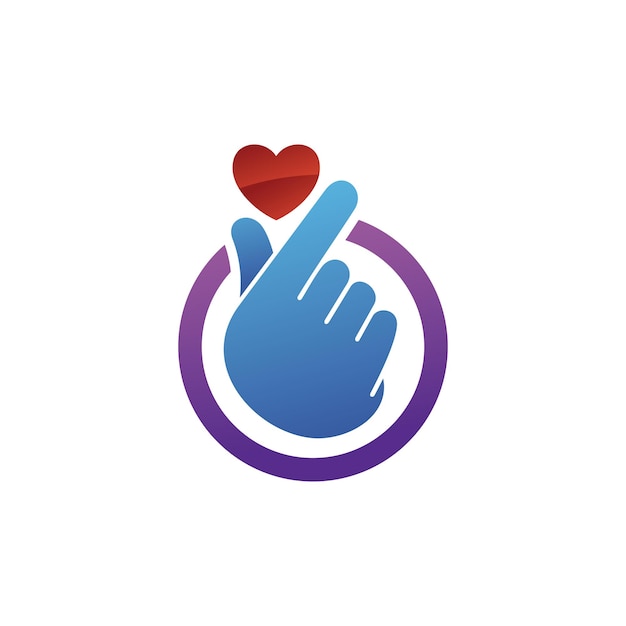 Dedos con vector de logotipo de gesto de amor