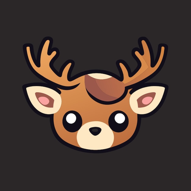 Vector a deer head logo the smallest flat vector logo with no realistic photo details vector i