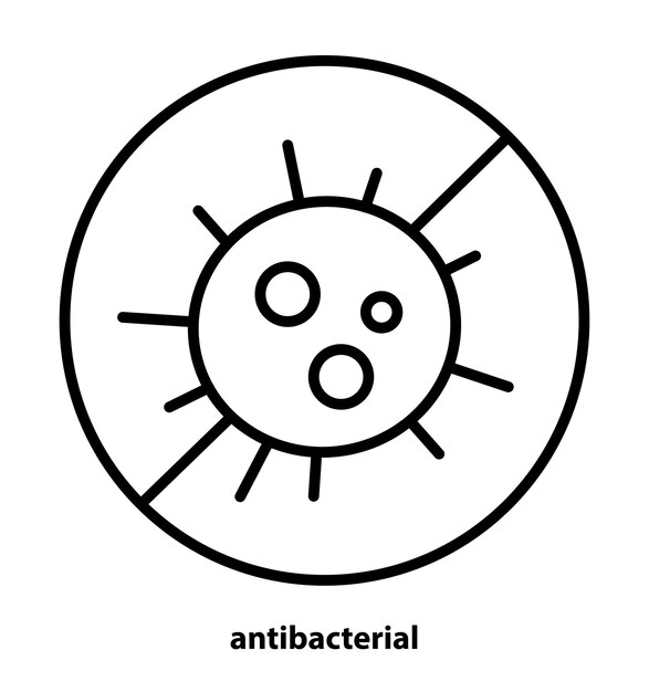 Defensa antibacteriana y antiviral Ícono de protección antibacteriana Ícono de gérmenes y microbios