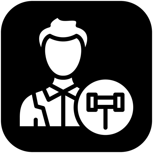 Defensor Público Icono vectorial masculino Ilustración del conjunto de iconos de la legislación de la ley