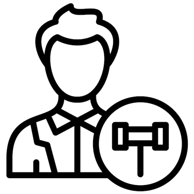 Defensor Público Icono vectorial masculino Ilustración del conjunto de iconos de la legislación de la ley