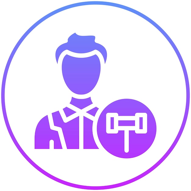 Defensor Público Icono vectorial masculino Ilustración del conjunto de iconos de la legislación de la ley