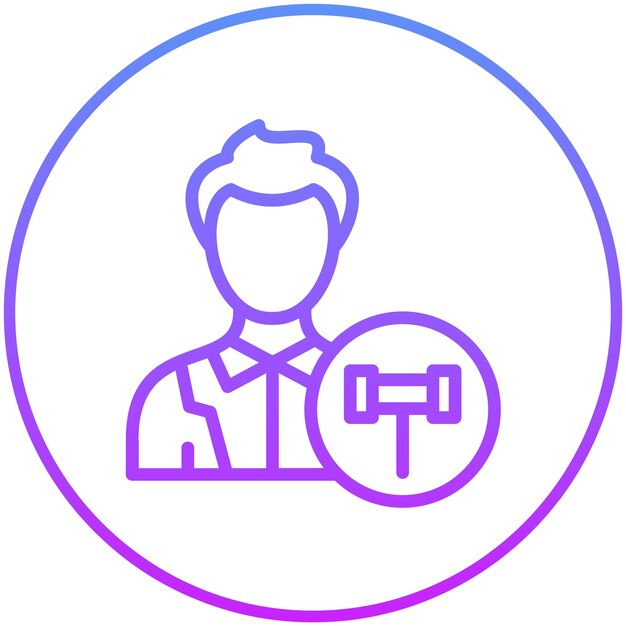 Defensor Público Icono vectorial masculino Ilustración del conjunto de iconos de la legislación de la ley
