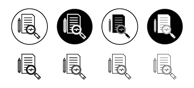 Definición de la colección de conjuntos de iconos vectoriales Definición del icono plano del contorno